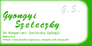 gyongyi szeleczky business card